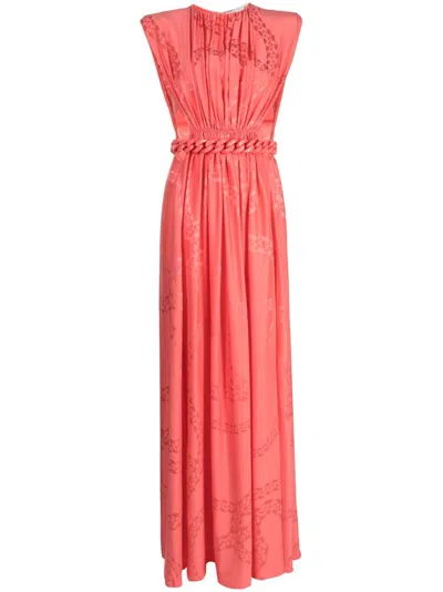 Stella Mccartney Chain Link Detailed Sleeveless Dress In Pink