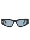 Stella Mccartney Chain-link Detail Rectangle-frame Sunglasses In Schwarz