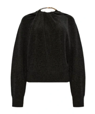 Stella Mccartney Chain-detail Wool Jumper In Black