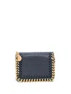 Stella Mccartney Chain-link Detailing Leather Wallet In Blue