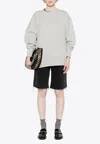 Stella Mccartney Crewneck Organic Cotton Sweatshirt With Chain. In Gray