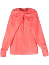 Stella Mccartney Chain-link Print Blouse In Pink
