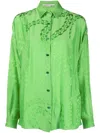 Stella Mccartney Chain-link Print Long-sleeve Shirt In Grün