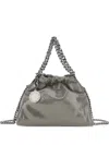 Stella Mccartney Falabella Mini Drawstring Bag Eco Shiny In Silver