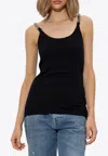 Stella Mccartney Chain-link Strap Tank Top In Black