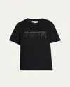 Stella Mccartney Logo T-shirt With Embroidery And Round Neck In Black