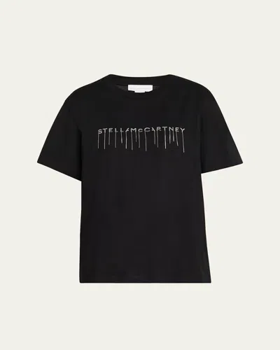 STELLA MCCARTNEY CHAIN LOGO EMBROIDERED T-SHIRT