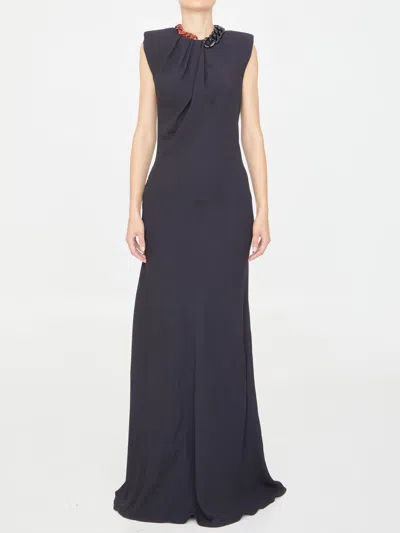 Stella Mccartney Chain Long Dress In Black