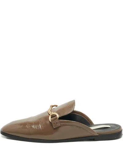 Pre-owned Stella Mccartney Chain Mules In Brown