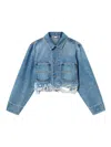 Stella Mccartney Denim Jacket With Pocket Decoration In Azul
