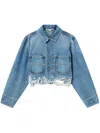 Stella Mccartney Denim Jacket With Pocket Decoration In Blue