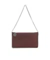 Stella Mccartney Falabella Pochette Accessoire Crystal Hotfix On Alter Suede Shoulder Bags Bordeaux