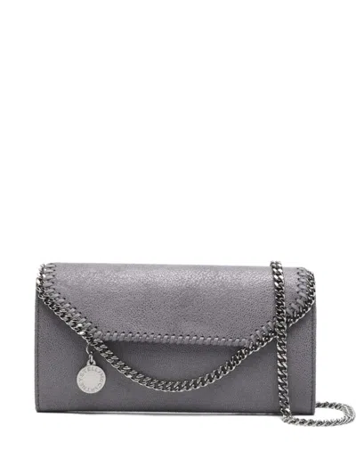 Stella Mccartney Falabella Chain Strap Continental Wallet Clutch In Gray