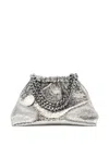 Stella Mccartney Metallic Crackle-effect Falabella Shoulder Bag In Gray