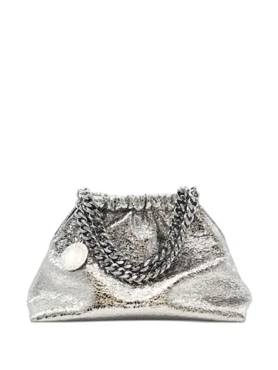 Stella Mccartney Chain-strap Ruched Clutch Bag In Gray