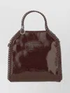 Stella Mccartney Chain Strap Shoulder Bag With Glossy Finish In Burgundy