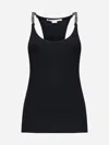 Stella Mccartney Sleeveless Top With Chain-link Detailing In Black