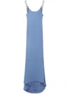 Stella Mccartney Crystal Chain Straps Dress In Blue