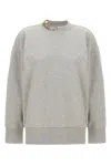Stella Mccartney Crewneck Organic Cotton Sweatshirt With Chain. In Gray