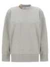 Stella Mccartney Crewneck Organic Cotton Sweatshirt With Chain. In Gray