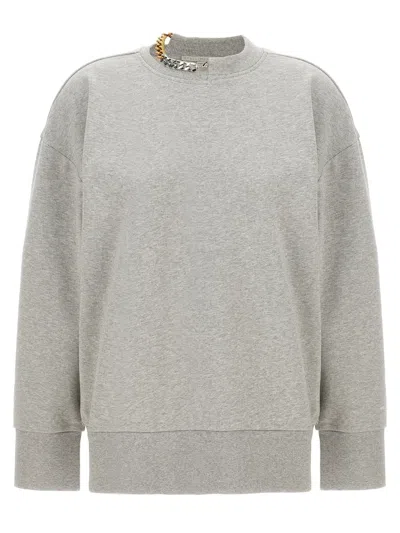 Stella Mccartney Chain-detail Cotton Sweatshirt In Gray