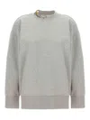 Stella Mccartney Crewneck Organic Cotton Sweatshirt With Chain. In Grey