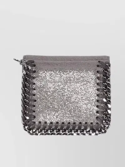 Stella Mccartney Chain Trim Metallic Finish Purses Cardholders