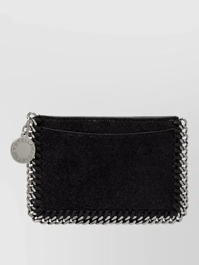 Stella Mccartney Chain Trim Textured Finish Compact Wallet