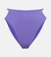 Stella Mccartney Chain-trimmed Bikini Bottoms In Violet