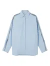 Stella Mccartney Light Blue Cotton Shirt With Chain Detail In Blue