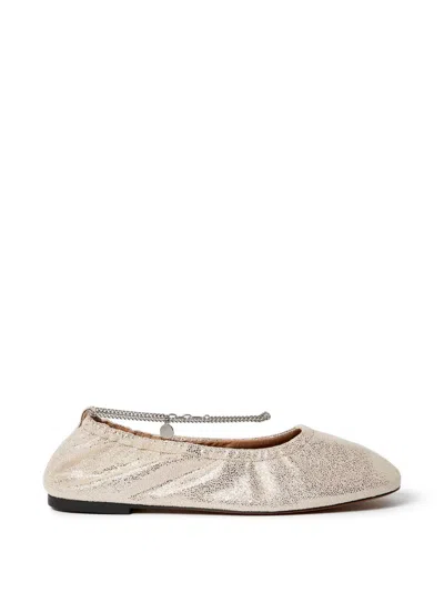 Stella Mccartney Chain-detail Ballet Flats In Neutral