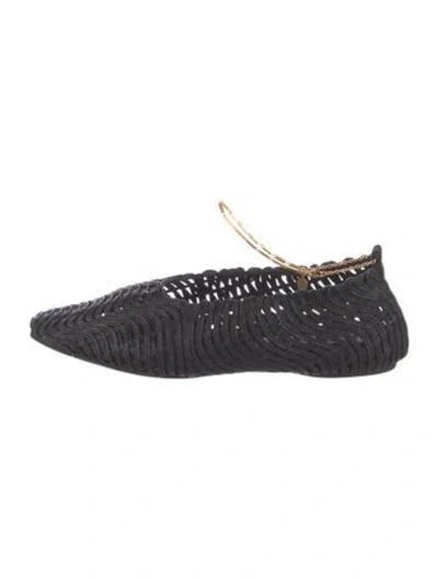 Pre-owned Stella Mccartney Chain-link Accents Flats In Black