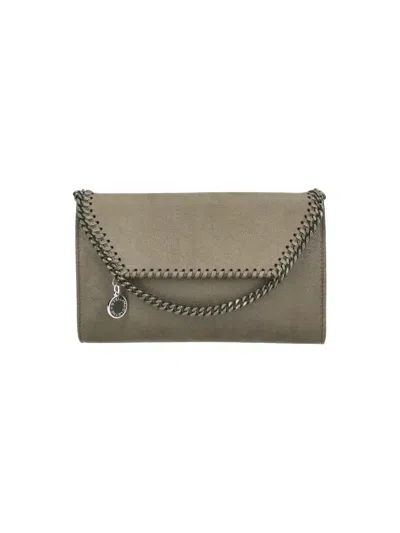 Stella Mccartney Chain-trim Clutch Bag In Beige