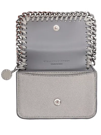 Stella Mccartney Chain-trim Snap Wallet In Grey