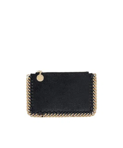 Stella Mccartney Chain-trim Zip Wallet In Black
