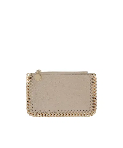 Stella Mccartney Chain-trim Zip Wallet In Neutral