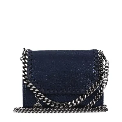 Stella Mccartney Chain-trimmed Eco Suede Wallet In Black