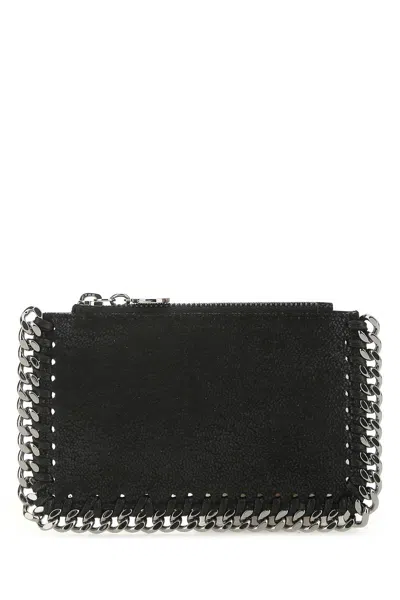 Stella Mccartney Chain-trimmed Polyester Wallet In Black