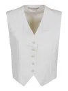 Stella Mccartney Tailored Waistcoat In High-quality Wool Blend In Cream