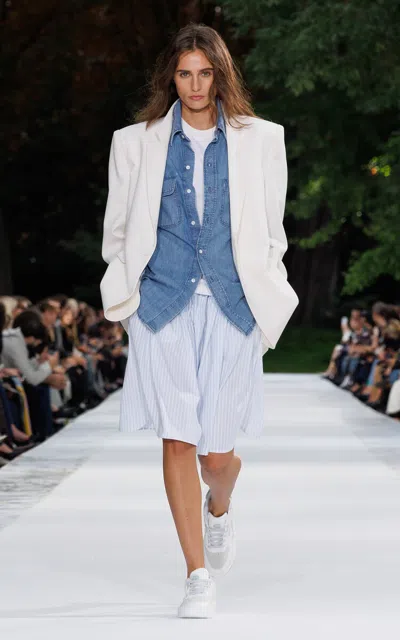 Stella Mccartney Chambray Denim Shirt In White