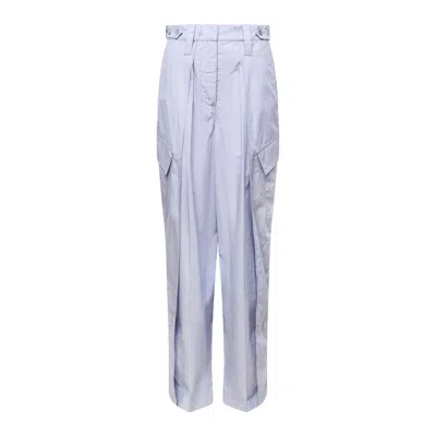 Stella Mccartney Chambray Layered Cargo Trousers In Purple