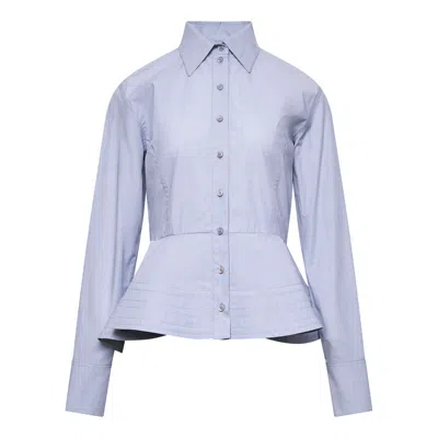 Stella Mccartney Peplum-hem Long-sleeve Shirt In Multi