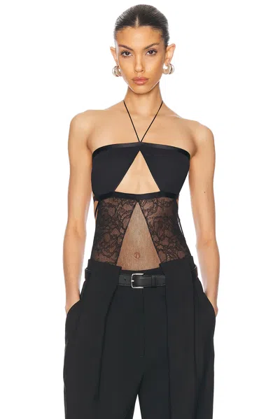 Stella Mccartney Chantilly Lace Bodysuit In Black