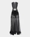 Stella Mccartney Chantilly Lace Cutout Maxi Dress In Black
