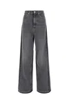 Stella Mccartney Womens Double-denim High-rise Wide-leg Denim Jeans Two Tonal Black