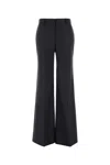 Stella Mccartney Shiny Wide Leg Trousers With Belt Loops In Gray