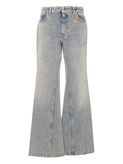 Stella Mccartney Charm-detail Bootcut Trousers In Blue