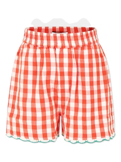 Stella Mccartney Kids' Check-pattern Shorts In Red