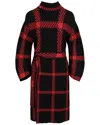 Stella Mccartney Check-print Belted Dress In Black