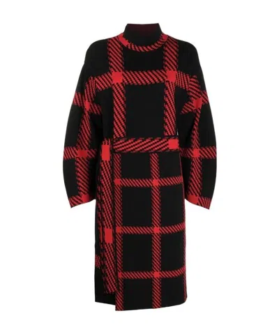 Stella Mccartney Check-print Belted Dress In Multi